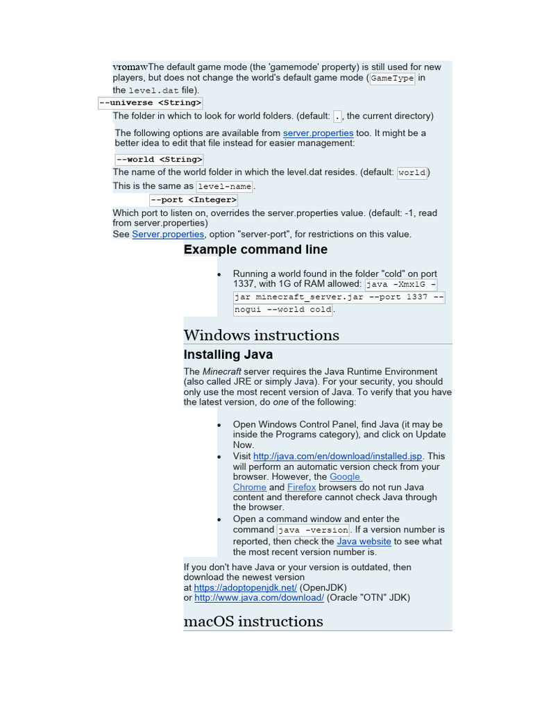 Minecraft Server Setup Guide | PDF