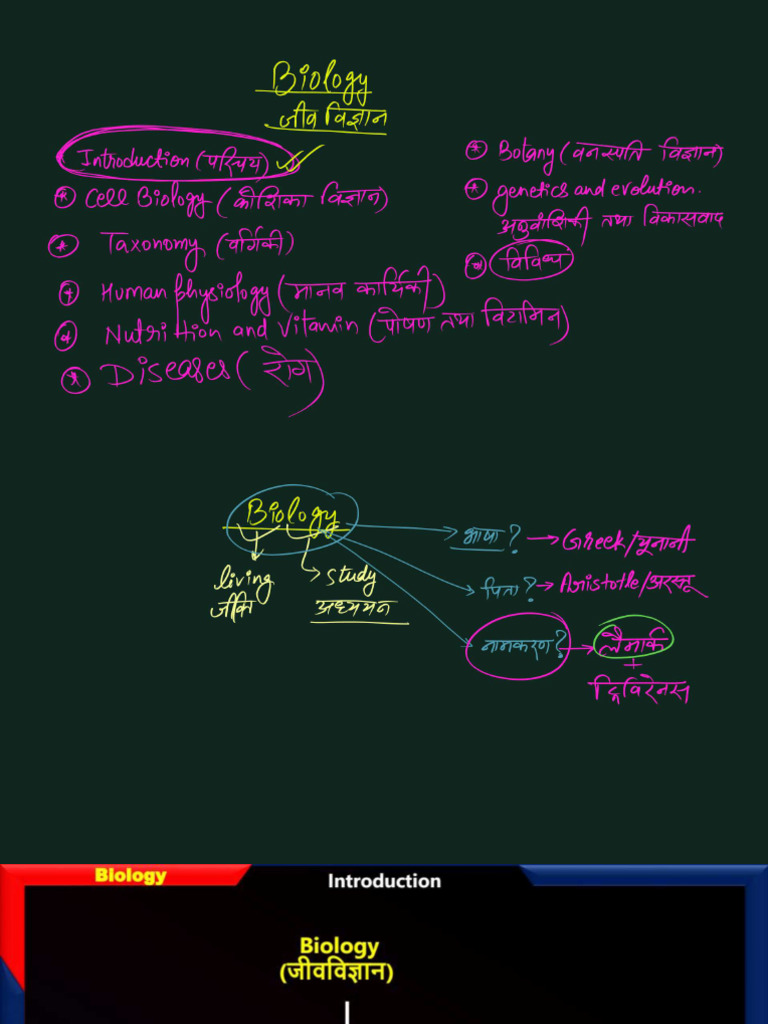 Lecture 01 Biology Introduction Class Pdf