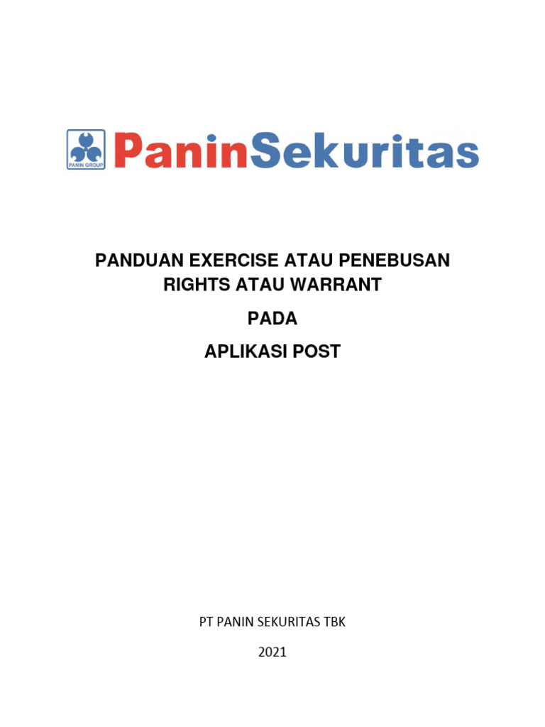 Tata Cara Exercise Atau Penebusan Rights Dan Warrant PDF