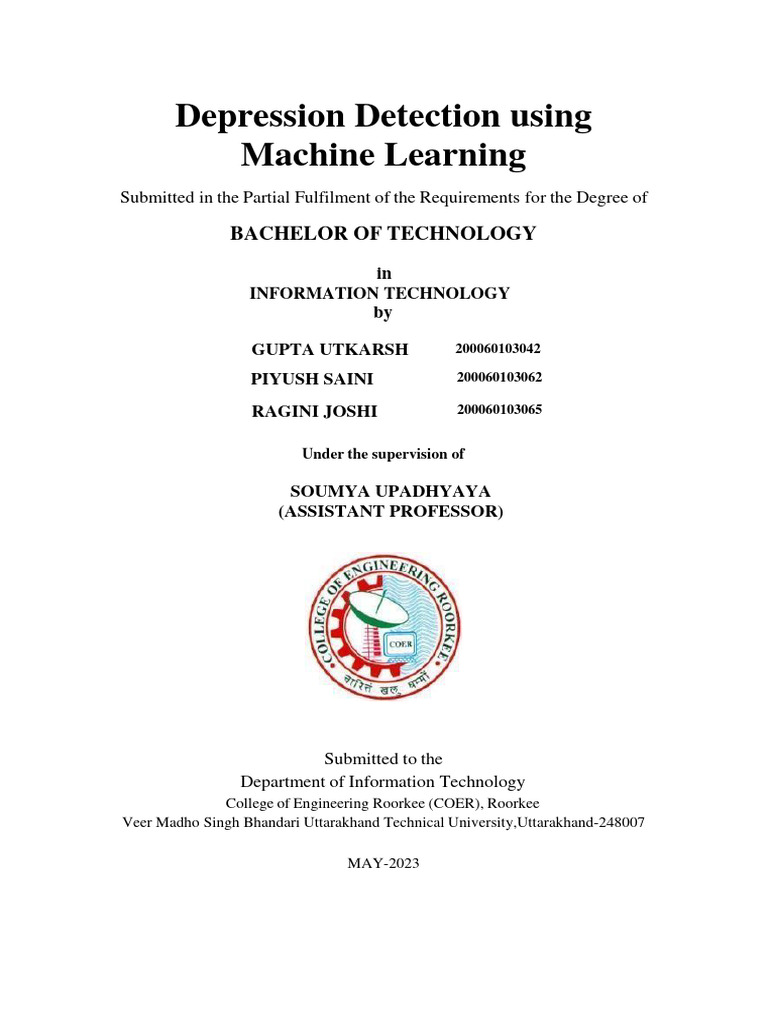 Machine Learning for Depression Detection | PDF | Support Vector ...