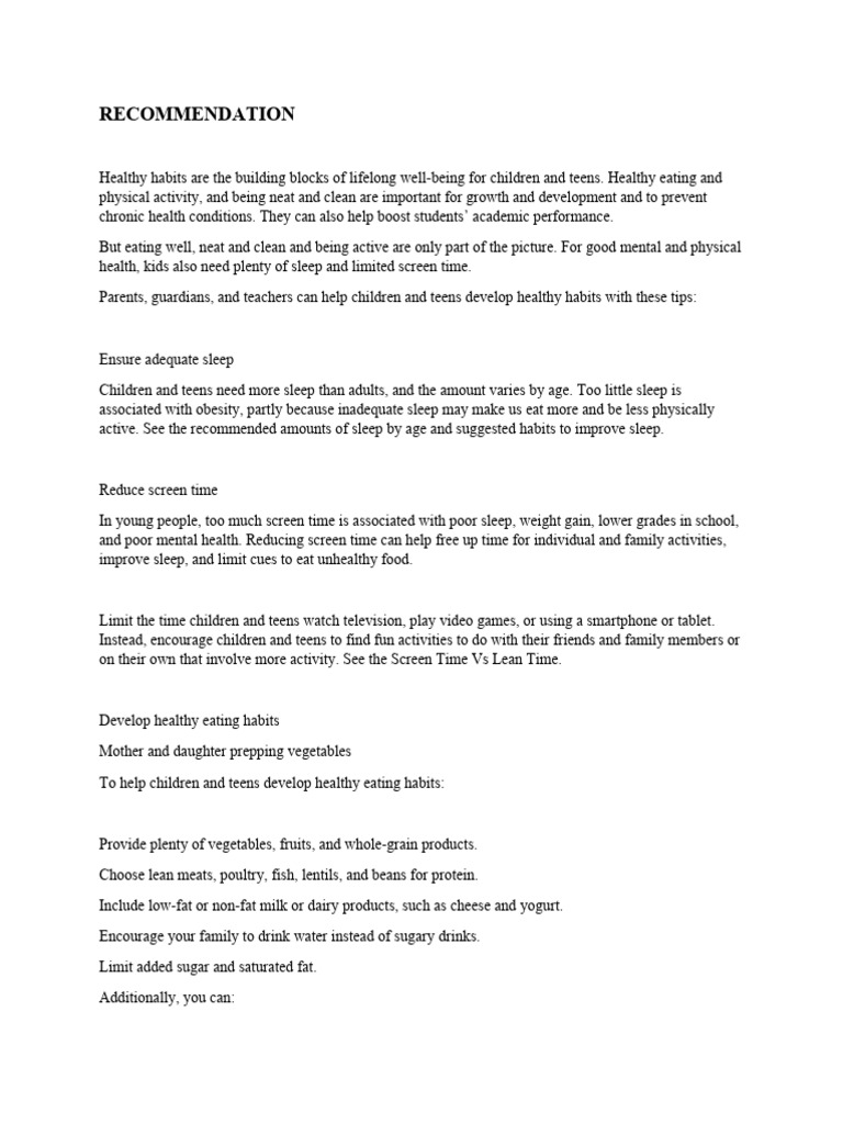 Recommendation Pdf Healthy Diet Fat