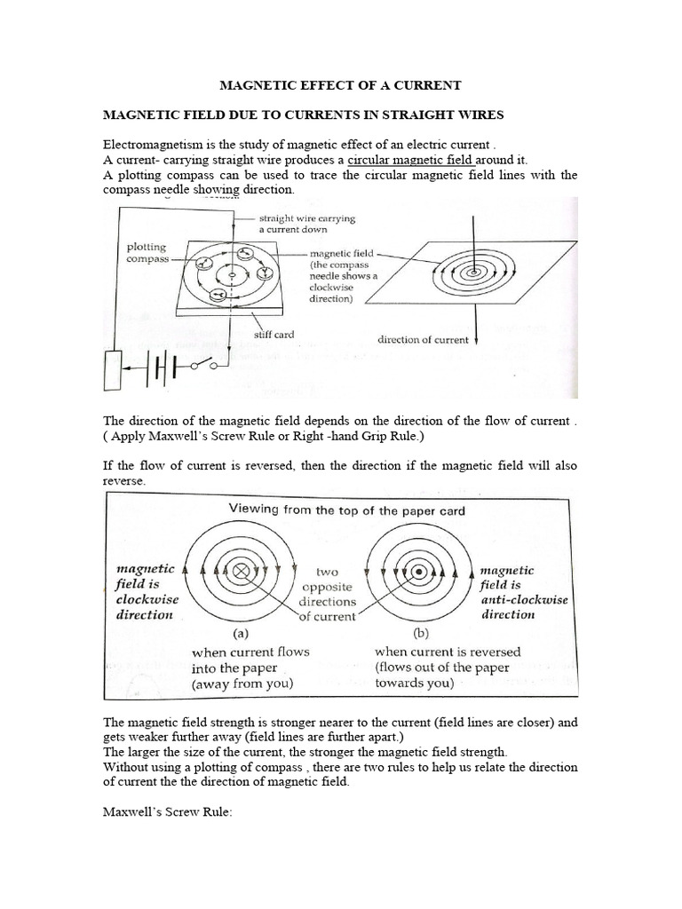 Magnetic Effect of A Current | PDF | Magnetic Field | Electric Power ...