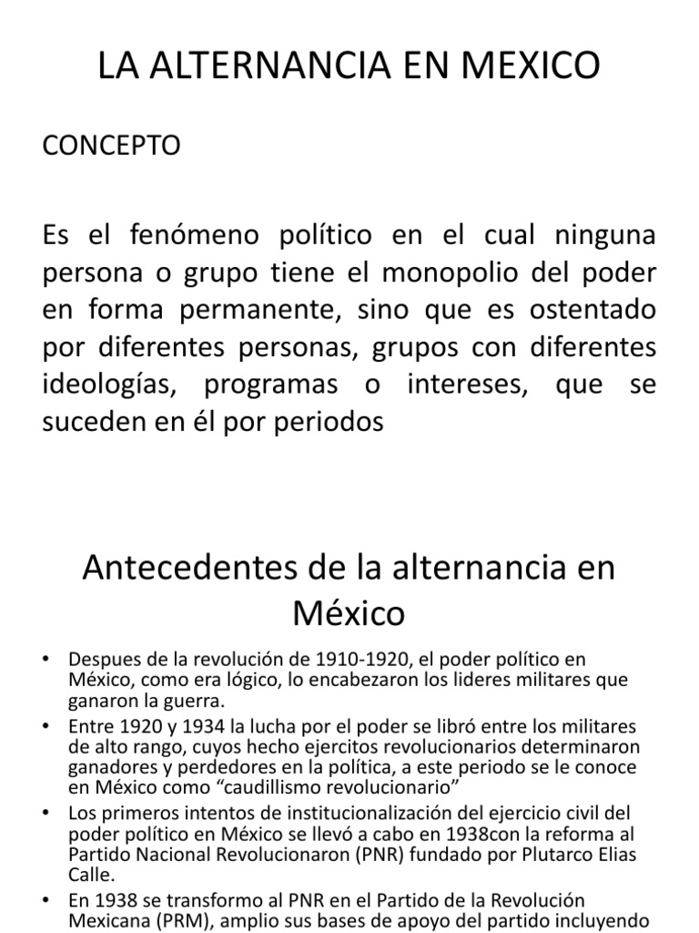 Alternancia Política en México: Historia y Contexto | PDF | Partido ...