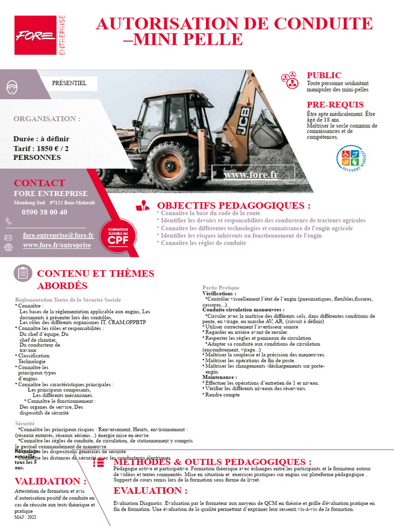 Formation Mini Pelle R482 Cat G | PDF | Pédagogie