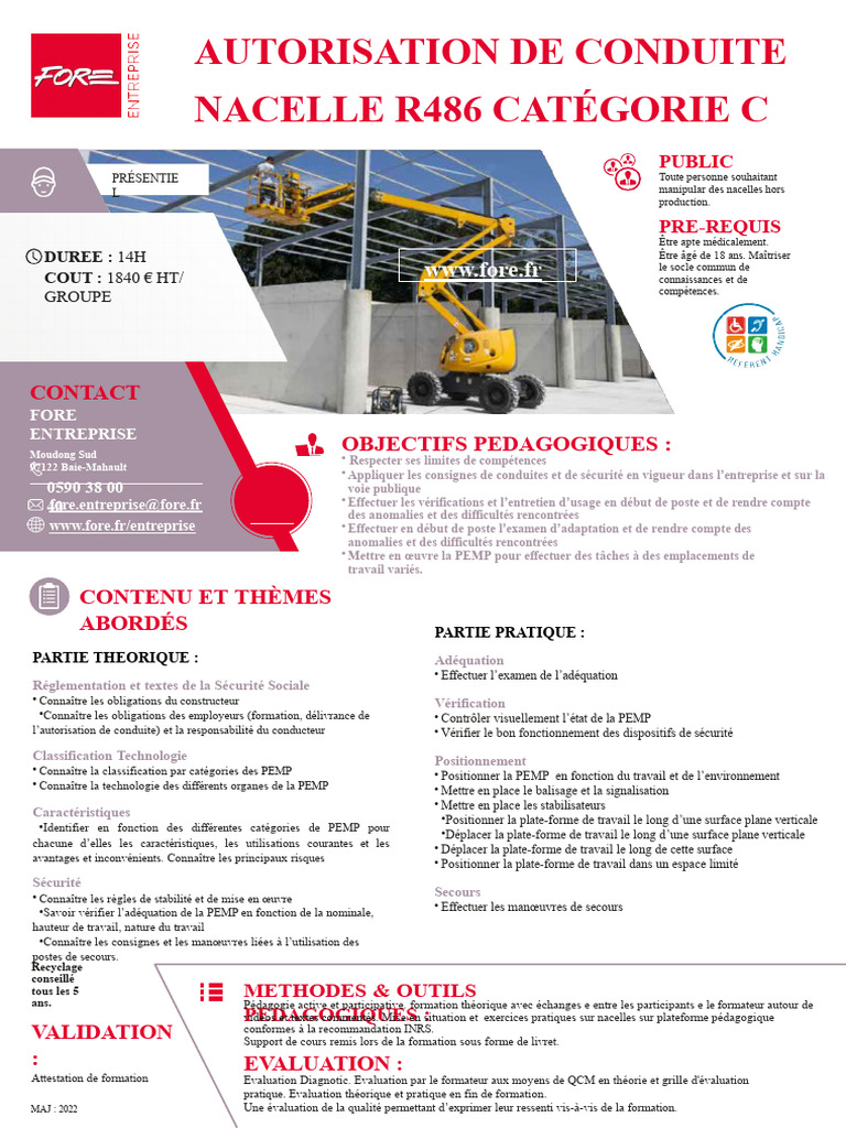 Formation CACES R486 Nacelle Catégorie C | PDF | Pédagogie