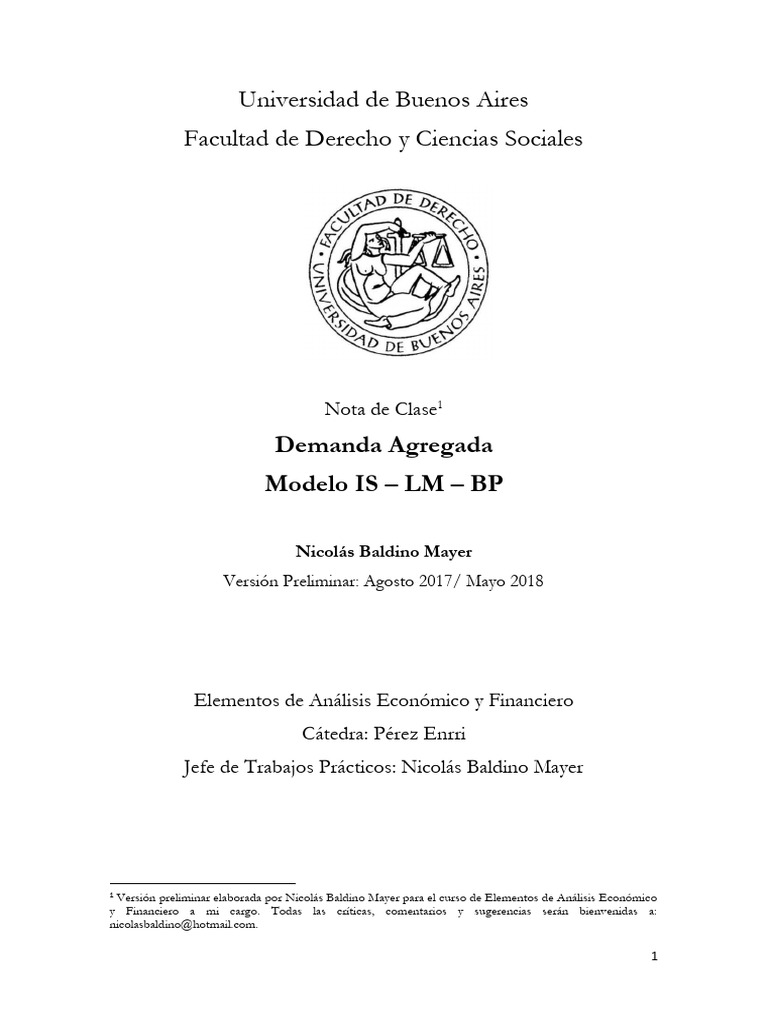 Demanda Agregada y Modelo IS-LM-BP | PDF | La política monetaria | Tipo ...
