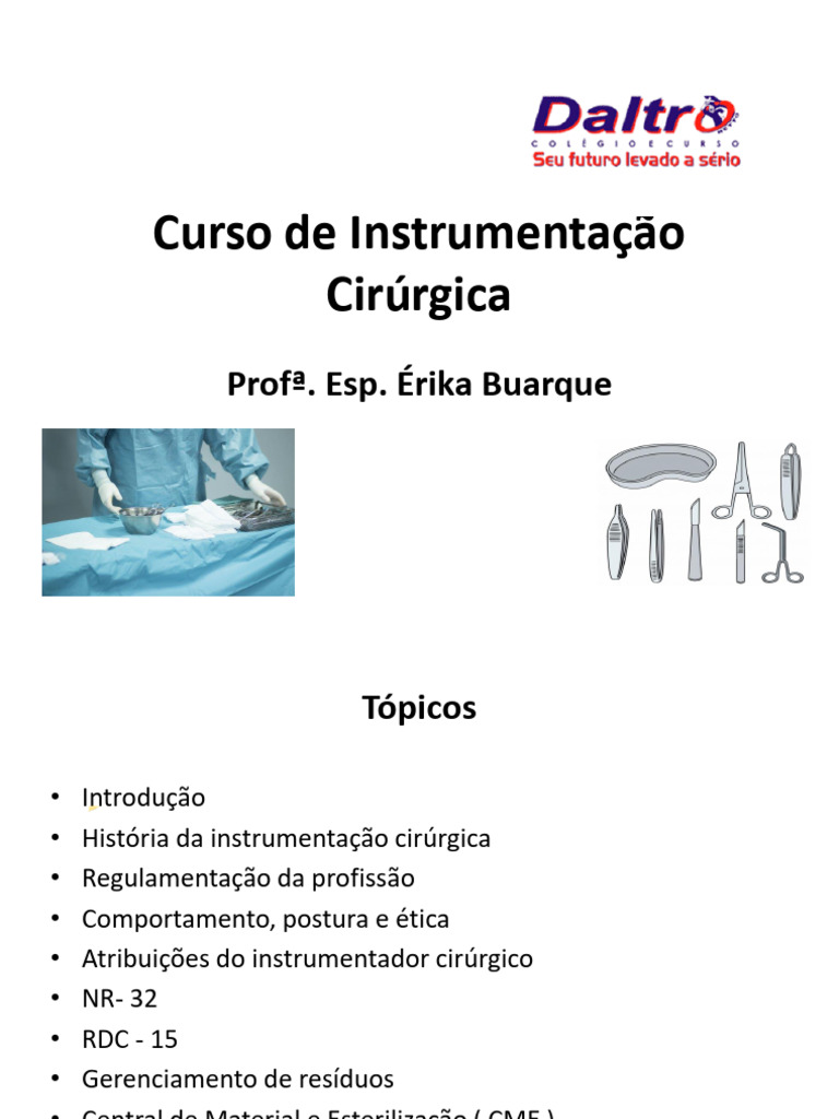 Curso Completo de Instrumentação Cirúrgica | PDF | Desinfetante | Cirurgia