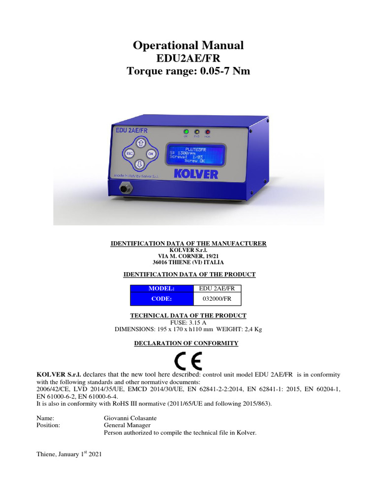 Manual EDU 2AE FR 210920 ENG | Download Free PDF | Power Supply ...