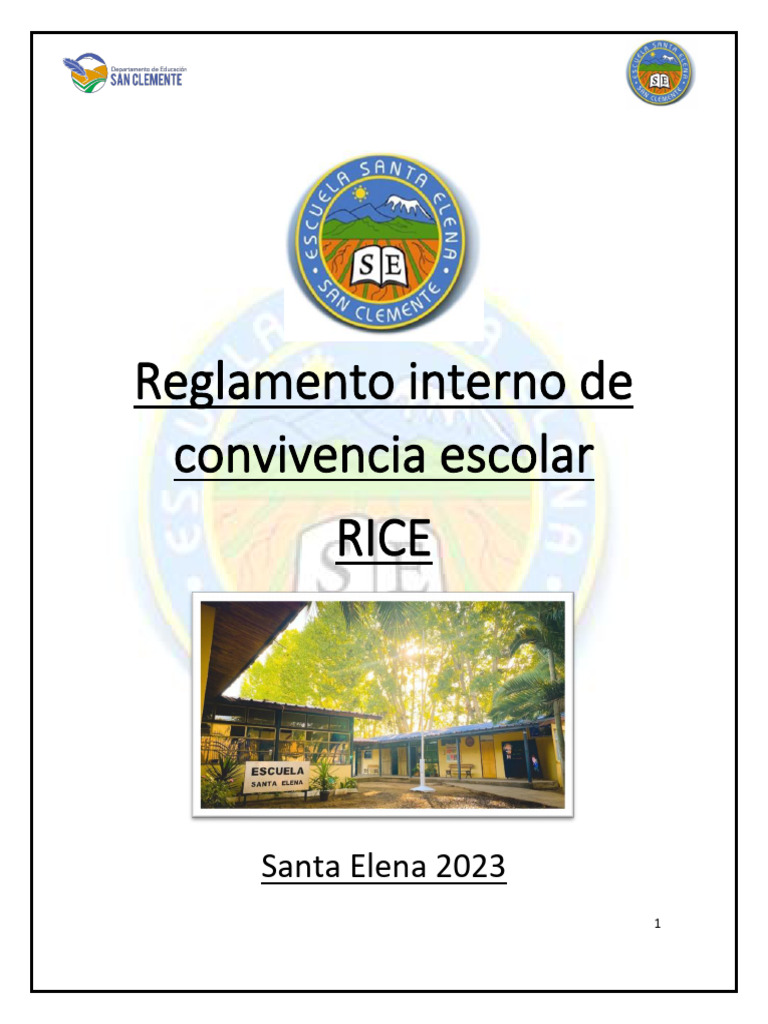 Reglamento Interno de Convivencia Escolar | PDF | Evaluación | Maestros