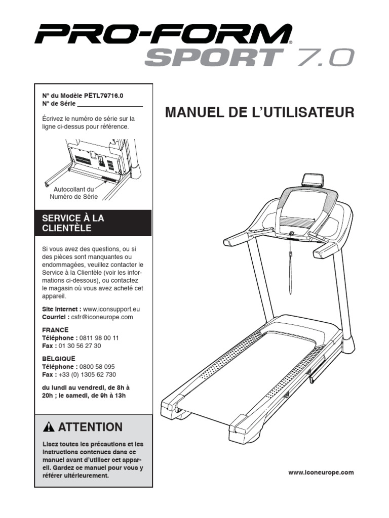 Proform 450 le notice français sale