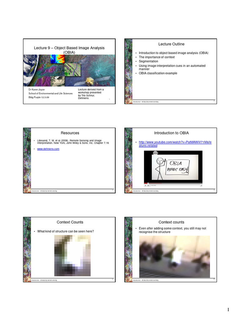 Object-Based Image Analysis Overview | PDF | Image Segmentation ...