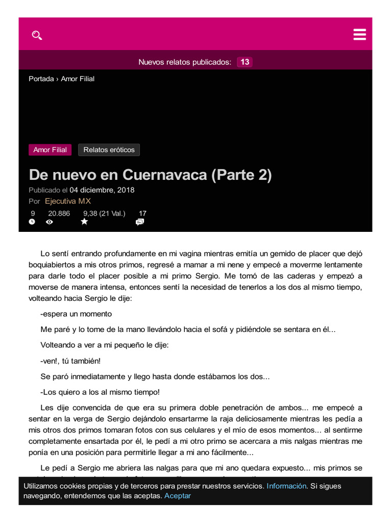 Relato erótico de amor filial PDF La sexualidad humana Sexualidad