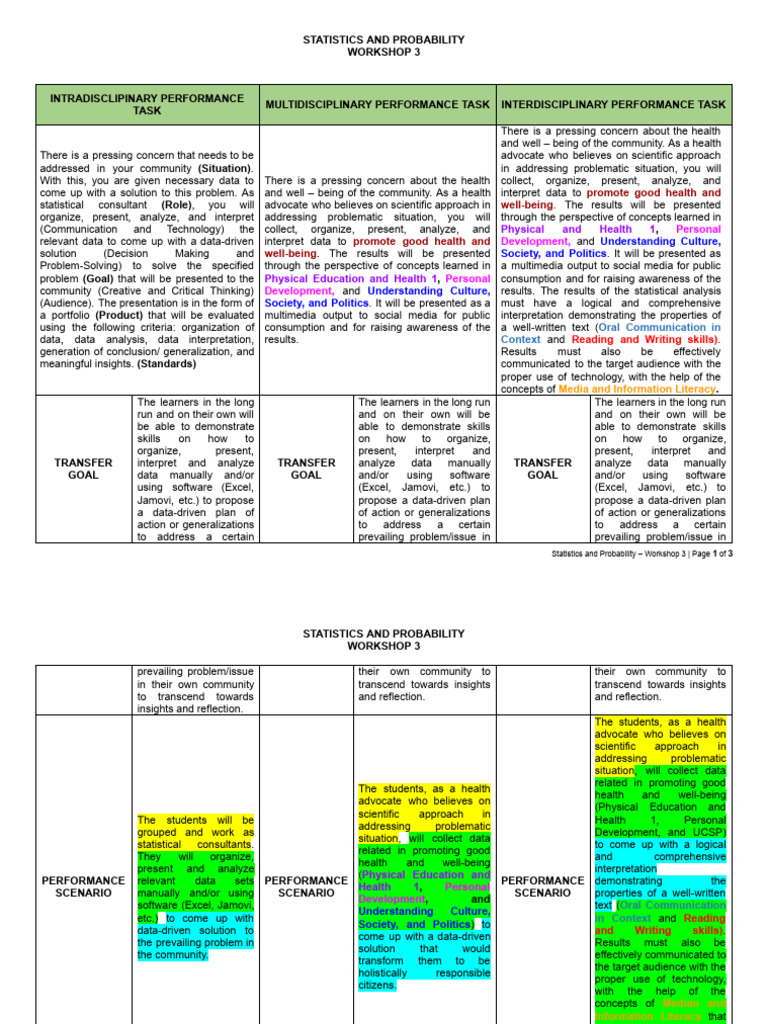 Part 2.3 Sample Multi - and Inter - Disciplinary PTs - Docx (6) 2 | PDF ...