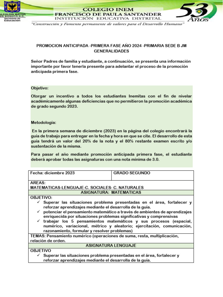 Grado-Segundo-P A P F | PDF | Estudios de idiomas extranjeros