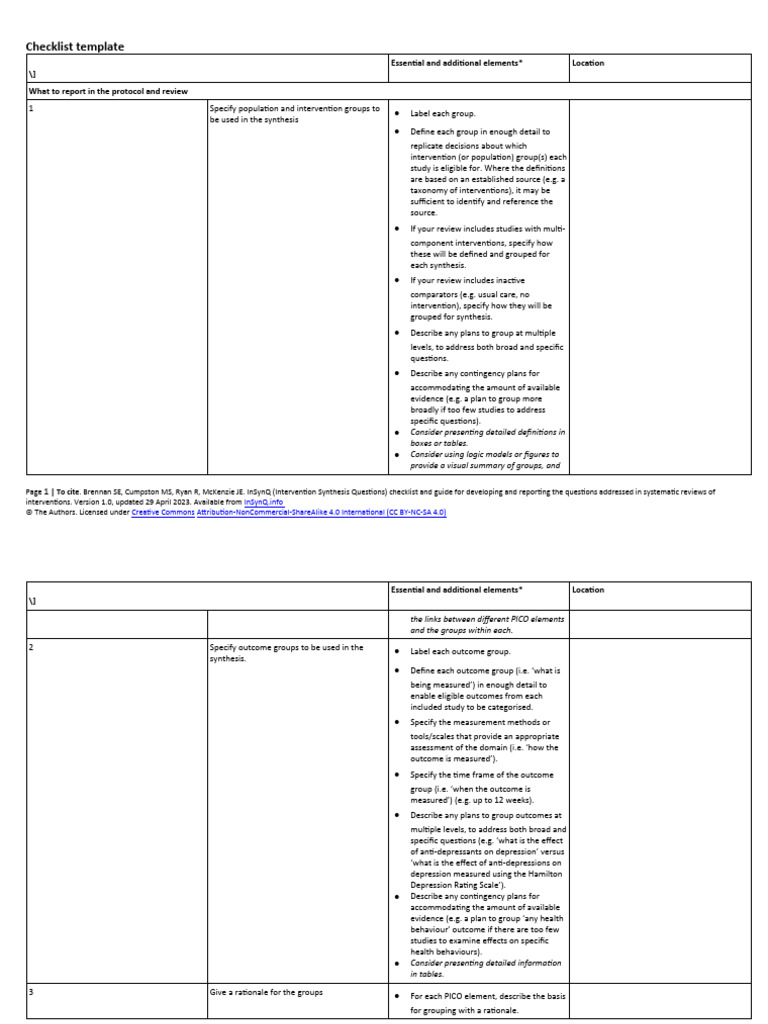 20230429+InSynQ+checklist+template+v1 0+for+web | PDF | Systematic ...
