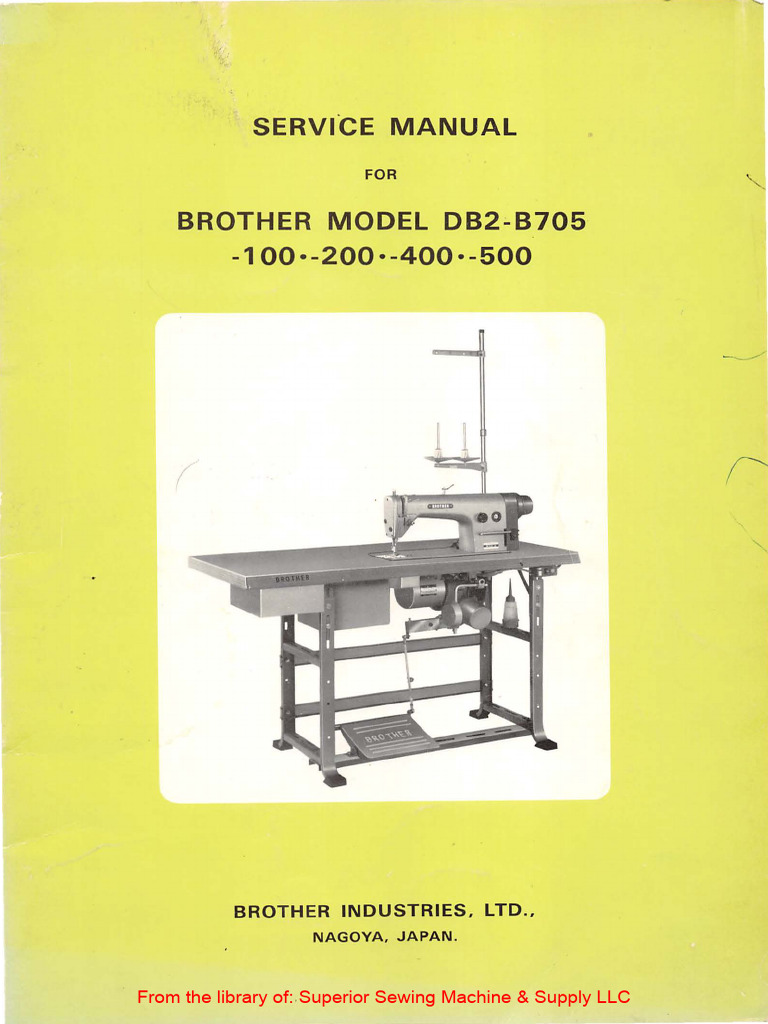 Brother DB2-B705 Service Manual | PDF | Sewing Machine | Manufactured Goods