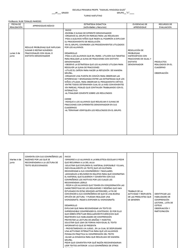 Planeacion Rubi 3de Junio | PDF | Modificación de comportamiento ...