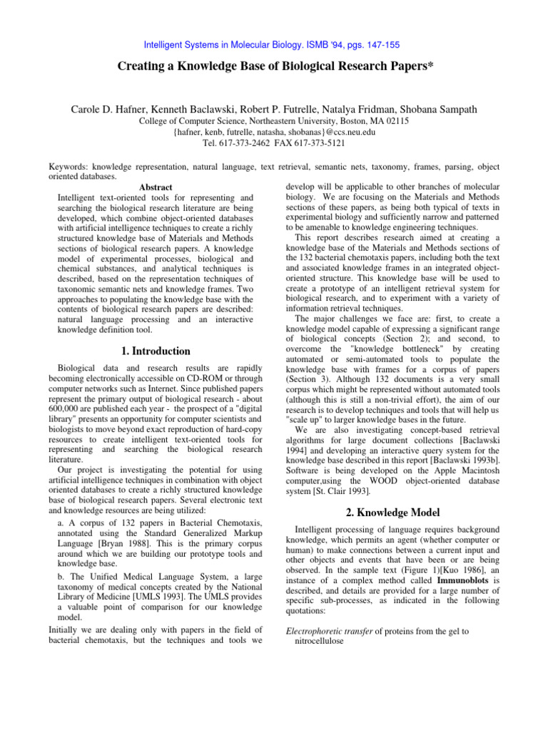 Knowledge Base for Biological Research | PDF | Western Blot | Part Of ...