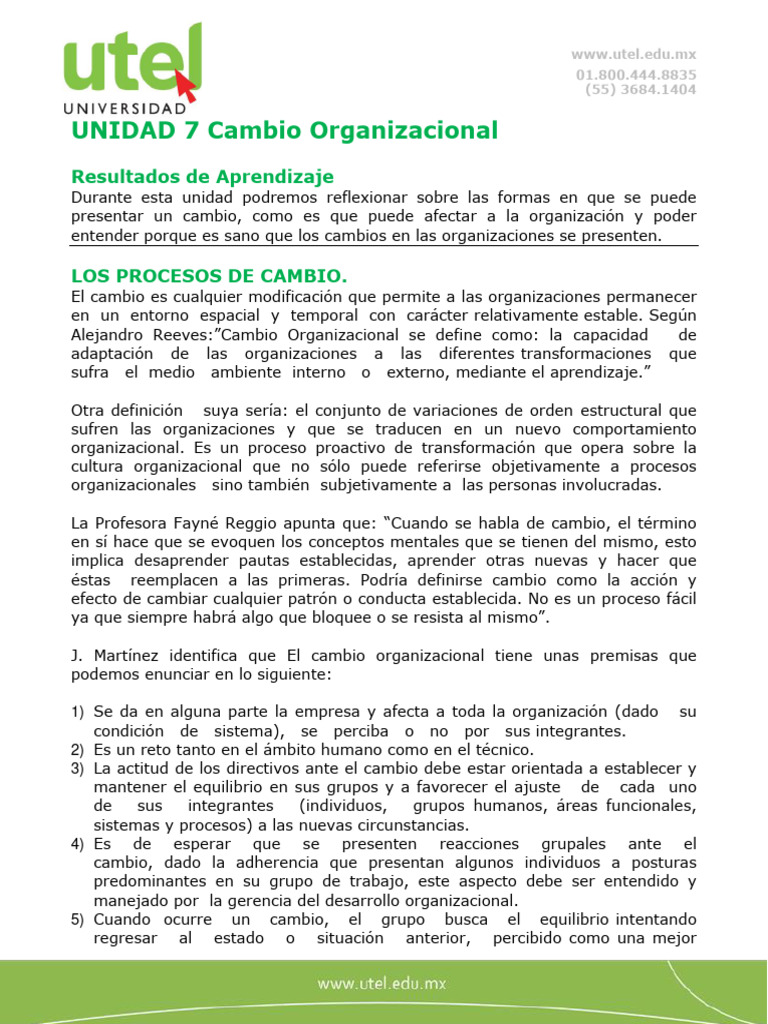 Cambio Organizacional: Claves y Retos | PDF | Aprendizaje | Comportamiento