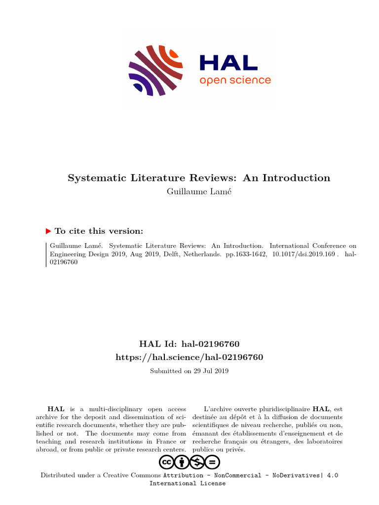 Systematic Literature Reviews An Introduction | PDF | Systematic Review ...