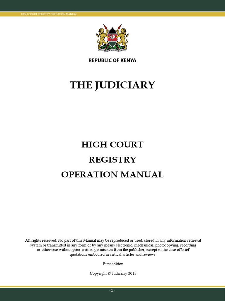 High Court Operation Manual Master | PDF | United States Federal Judge ...