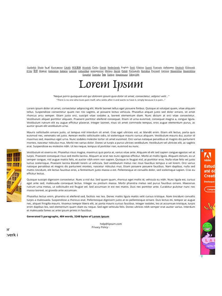 Lorem Ipsum - All The Facts - Lipsum Generator5 | PDF