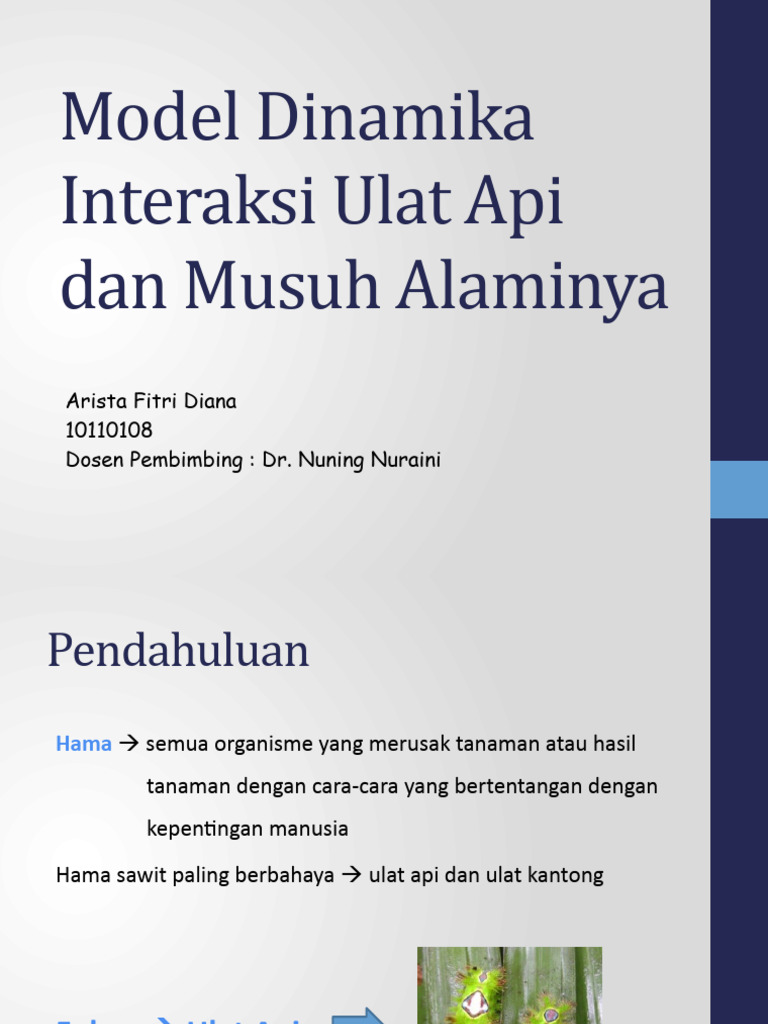 Model Dinamika Interaksi Ulat Api Dan Musuh Alaminya: Arista Fitri ...