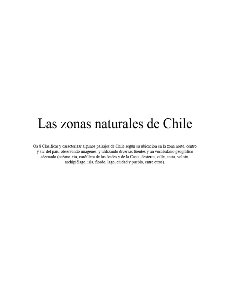 Las Zonas Naturales de Chile 2 Basico | PDF | Montañas | Clima