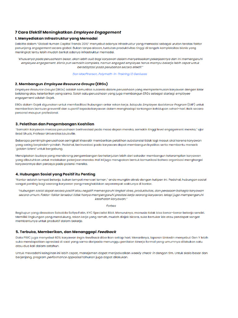 Cara Efektif Meningkatkan Employee Engagement | PDF