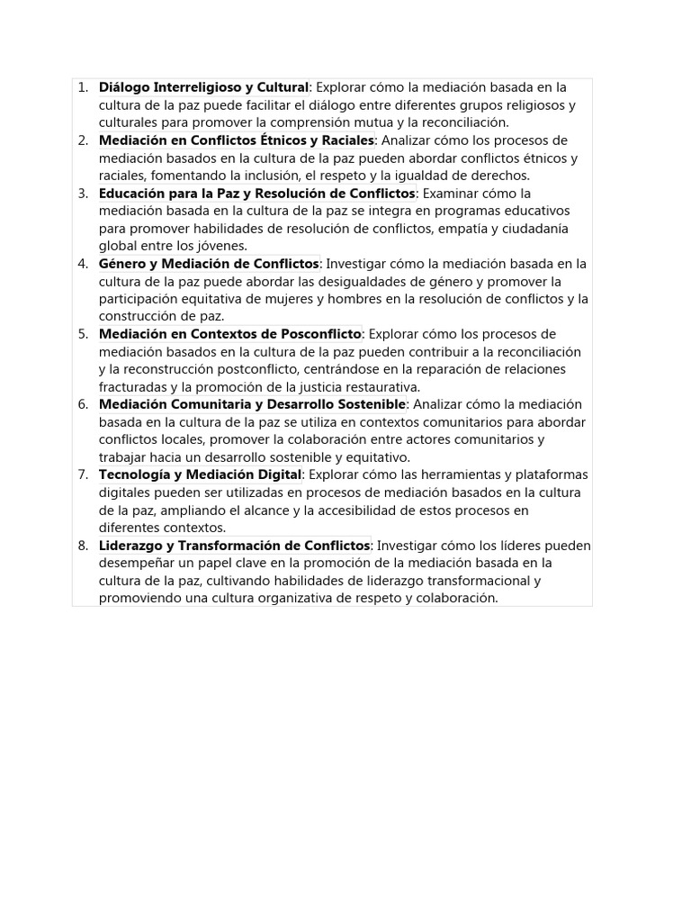 Mediación y Cultura de la Paz: Claves para la Reconciliación | PDF ...