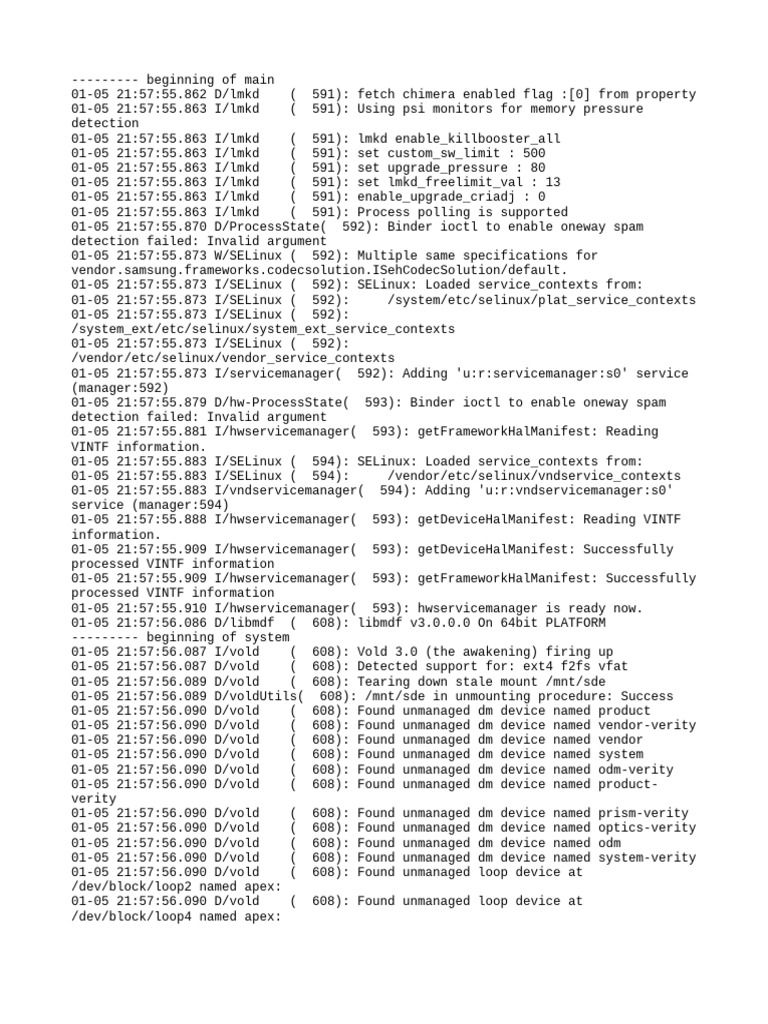 Android System Boot Logs | PDF | System Software | Computer Engineering