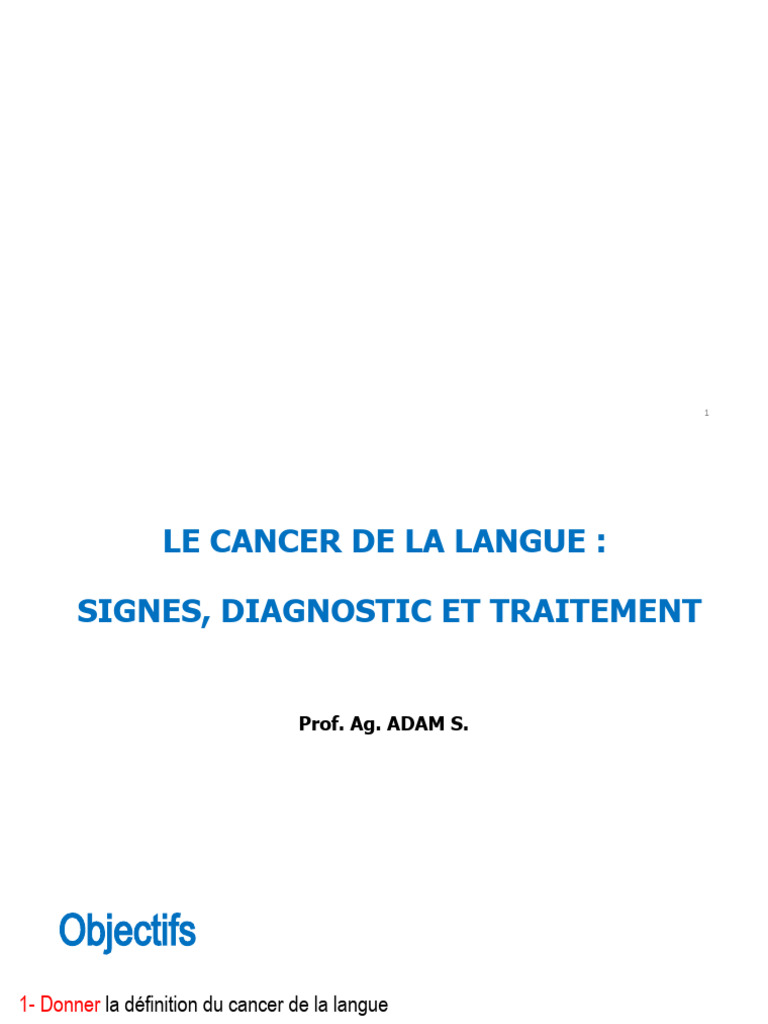 Cancer de La Langue Cours Actualisé PDF Cancer Radiothérapie — free download
