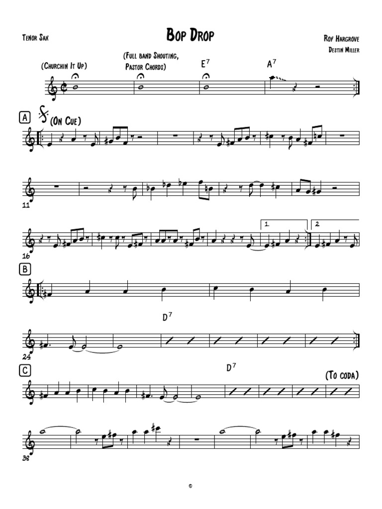 Bop Drop - Tenor Sax | PDF