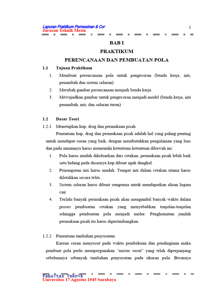 Prak. Pengecoran | PDF | Teknologi & Rekayasa