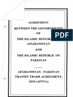 Afghanistan Pakistan Transit Trade Agreement 2010