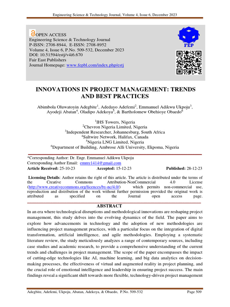 Innovations in Project Management | PDF | Project Management ...