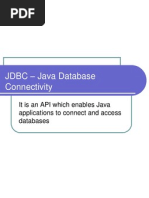 JDBC - Java Database Connectivity