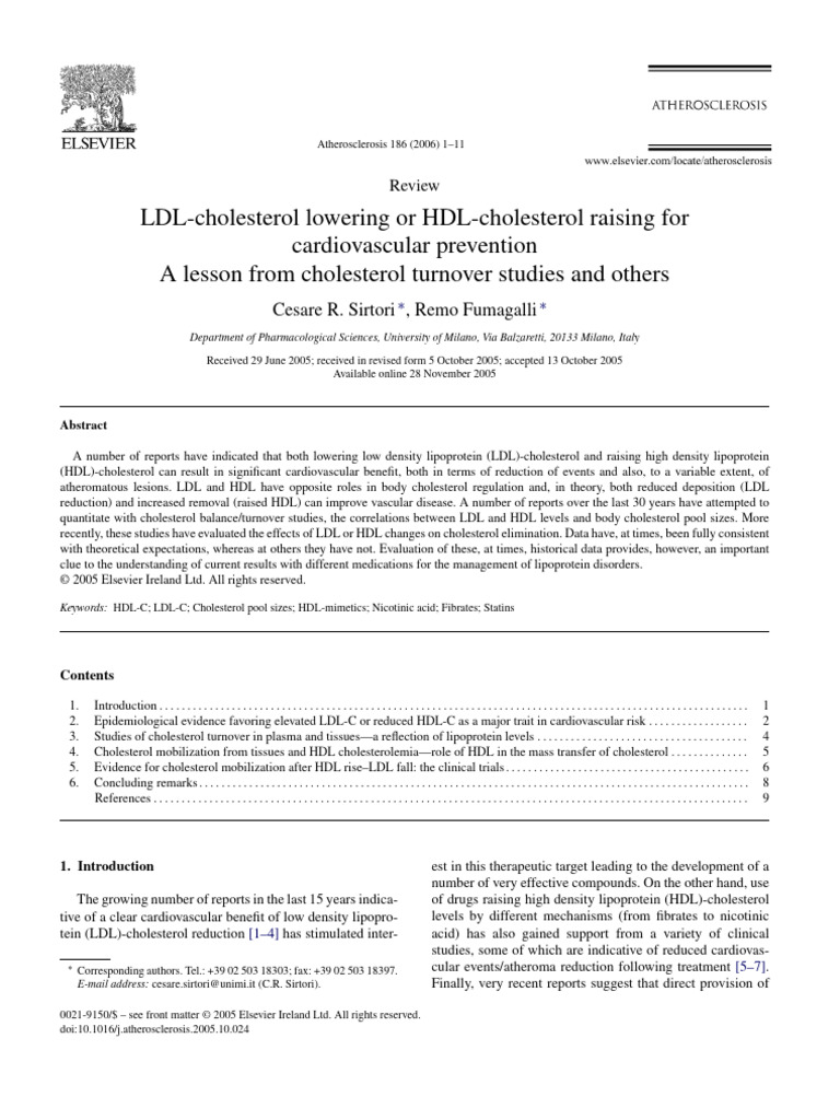 LDL vs HDL Cholesterol in Heart Health | PDF | High Density Lipoprotein ...