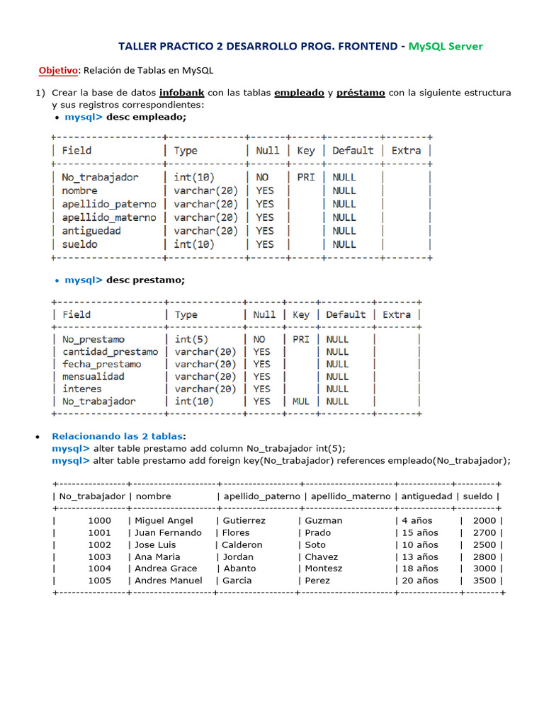 Taller practico 2 desarrollo de prog frontend mysql descargar gratis