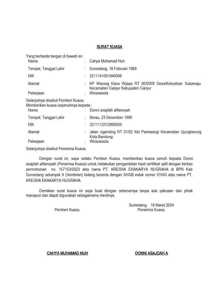 Surat kuasa split pdf