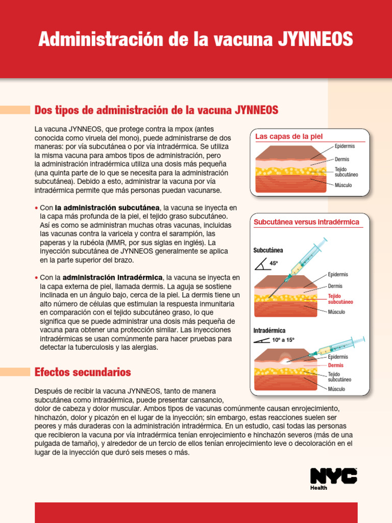 Jynneos Intradermal Vaccination SP | PDF | Inyección (medicina) | Vacunas