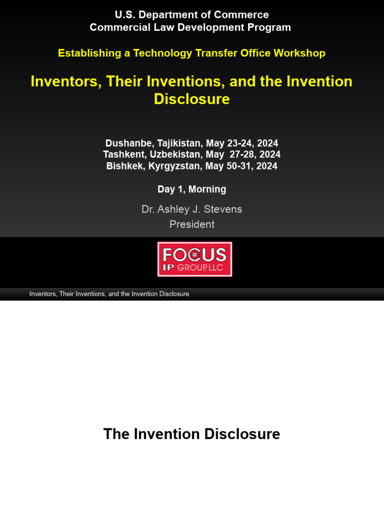 Technology Transfer Office Workshop Guide | PDF | Prior Art | Patent