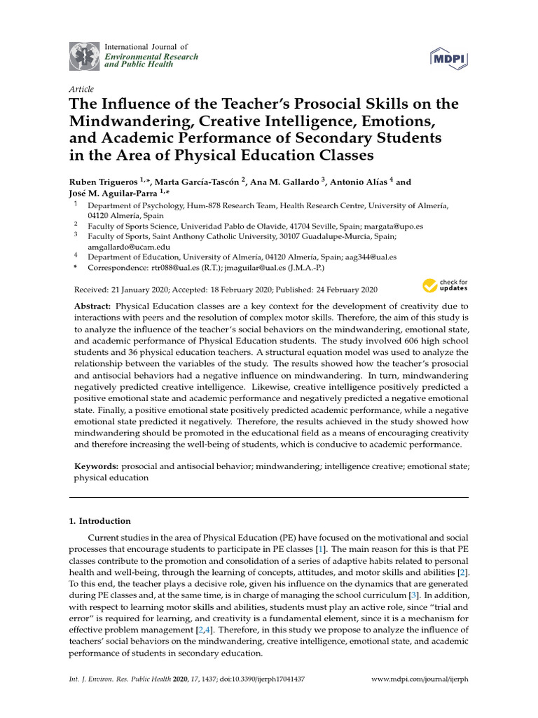 The Influence of The Teachers Prosocial Skills On | PDF | Emotions ...