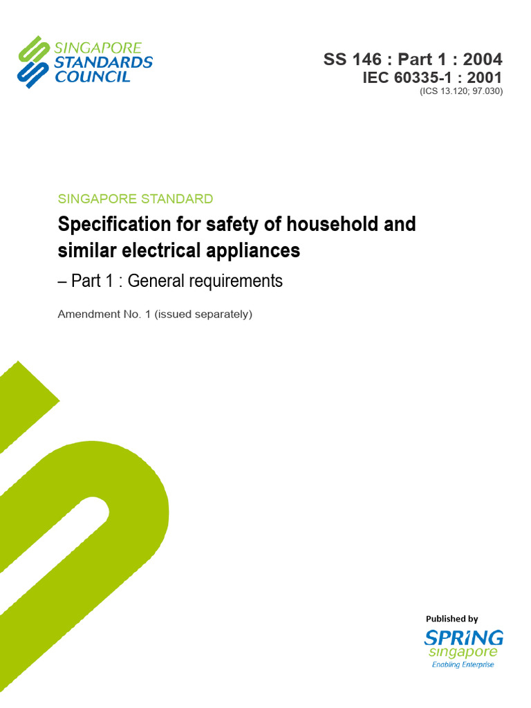 Singapore Standard SS 146:2004 Overview | PDF | Insulator (Electricity ...