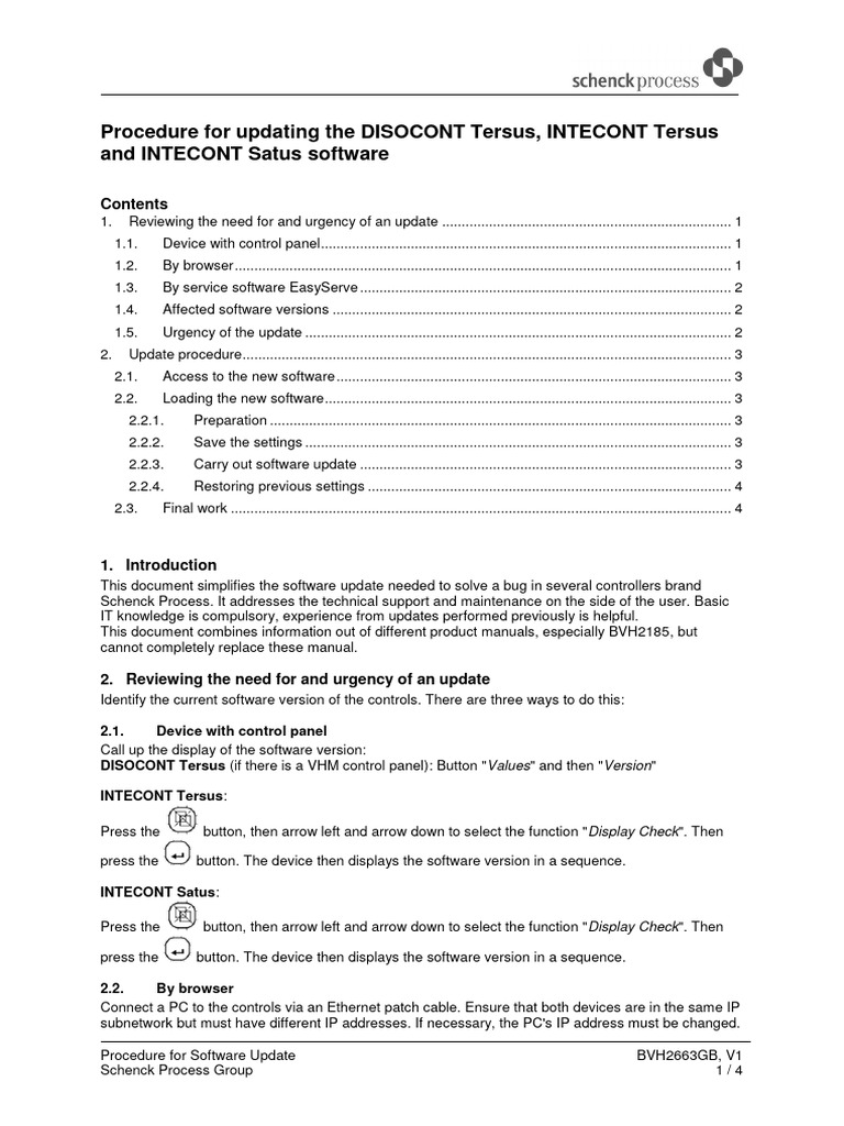 Software Update Procedure for Schenck Controllers | PDF | Computer File ...