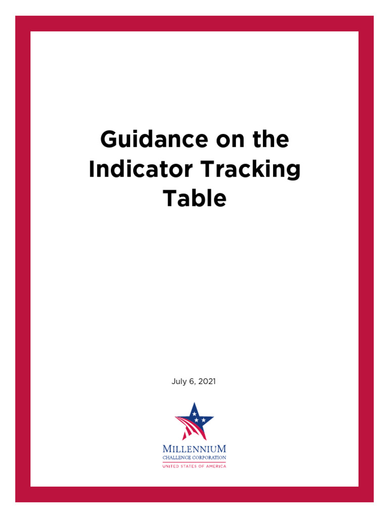 Guidance on the Indicator Tracking Table | PDF | Microsoft Excel ...
