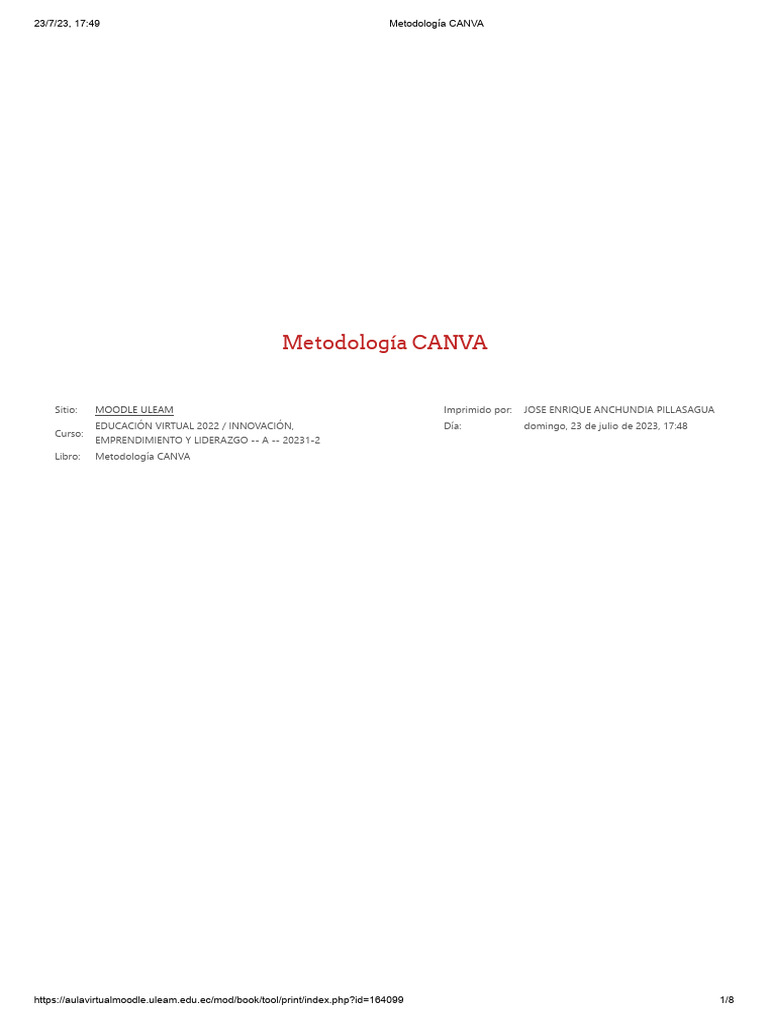 Metodología CANVA: Guía Práctica | PDF | Marketing | Evaluación