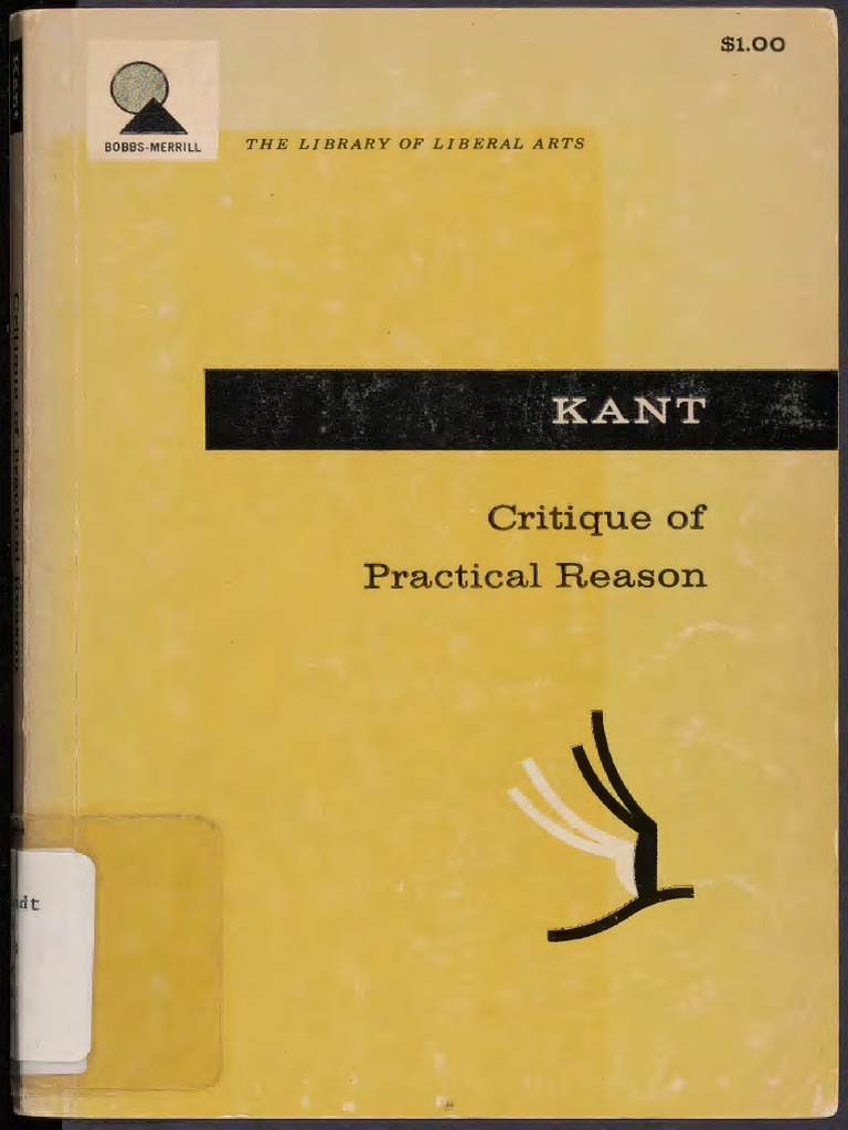 Bc Arendt Kant Critiquepracticalreason Pdf Immanuel Kant Critique