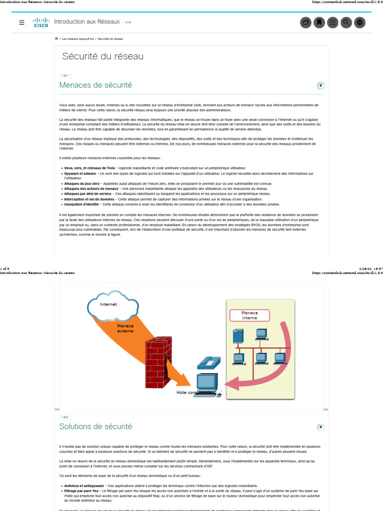 Sécurité des Réseaux : Menaces et Solutions | PDF | Pare-feu ...