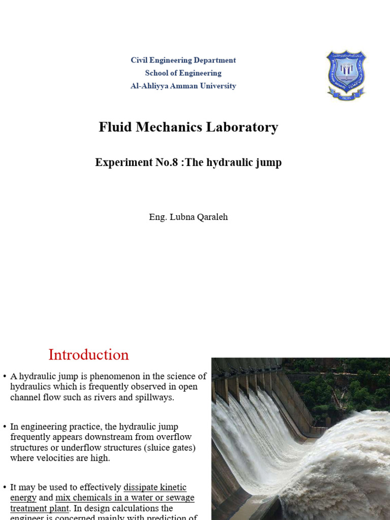 Experiment 8 the hydraulic jump PDF Motion (Physics) Physics